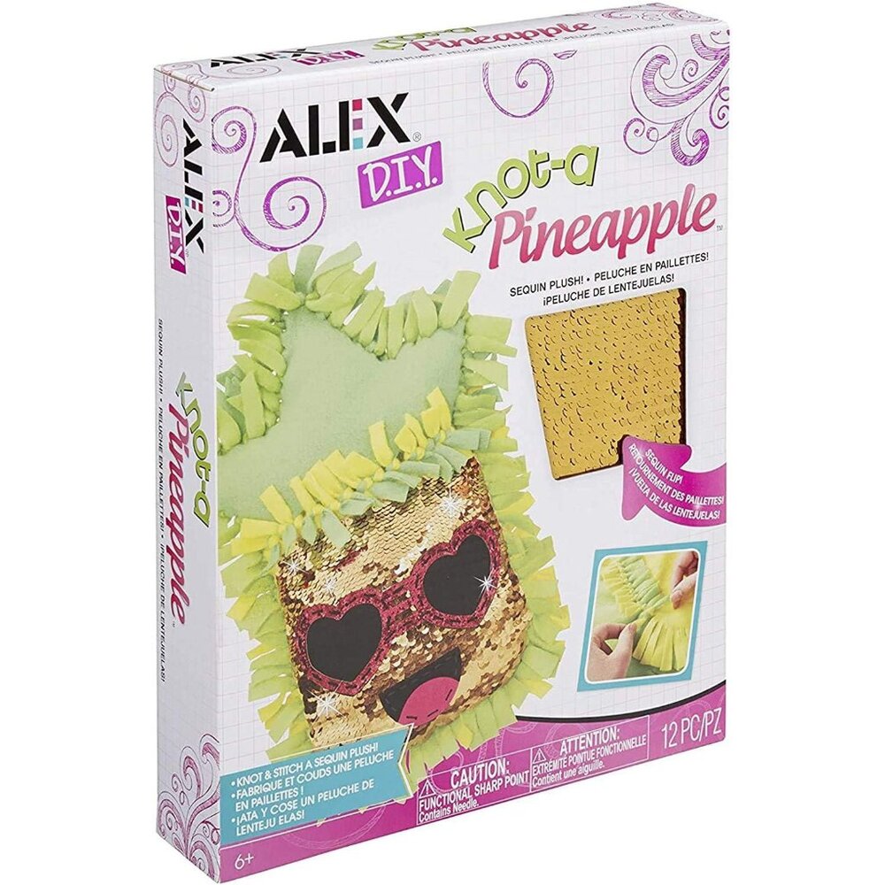 Alex Toys DIY Knot-A-Pineapple Sequin Plush - NEW